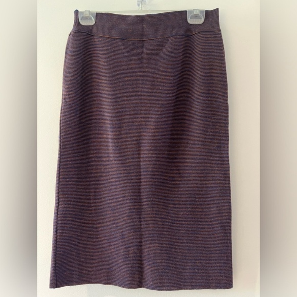 KAOS Made in Italy Knit Skirt Purple Striped Pull-On Approx Size US 4